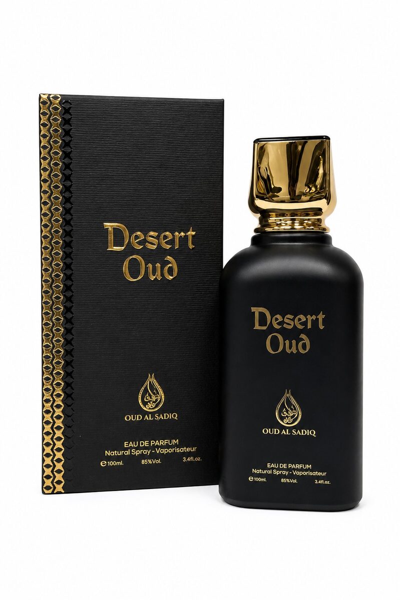 Al Rehan Desert Oud 100ml men's perfume in an amber-brown bottle with gold cap - view 2