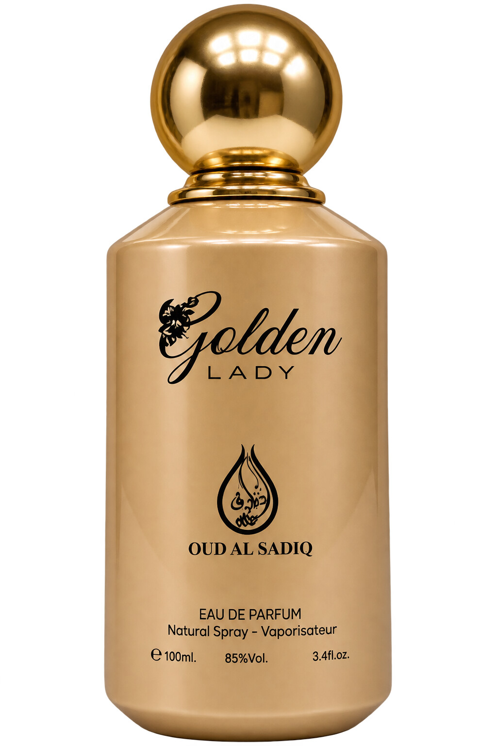 Golden Lady 100ml oriental perfume for women in a gold bottle, Al Rehan UAE