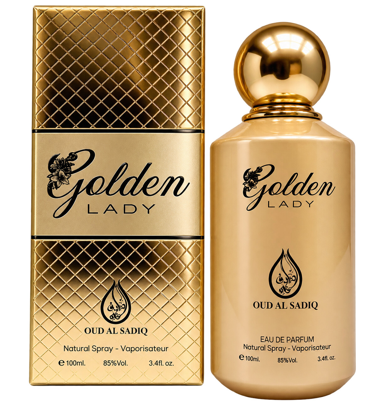 Golden Lady 100ml oriental perfume for women in a gold bottle, Al Rehan UAE - view 2