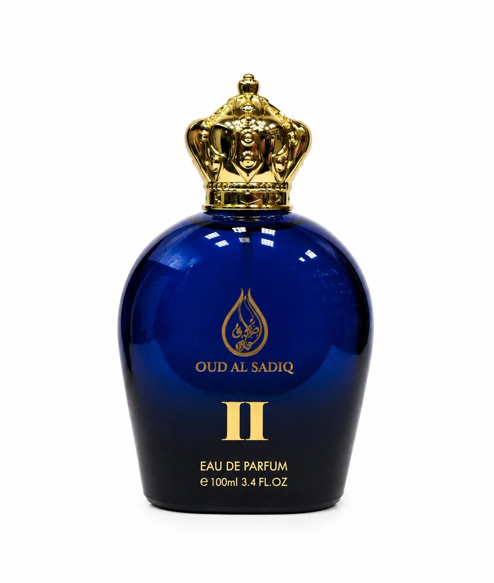 Oud Al Sadiq II 100ml unisex aromatic woody perfume in a royal blue bottle, Al Rehan UAE