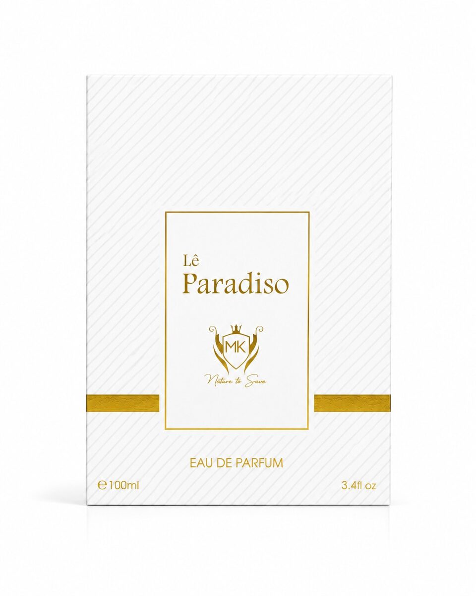 Lé Paradiso 100ml fresh floral perfume for women in a white bottle with gold cap, Al Rehan UAE - view 2