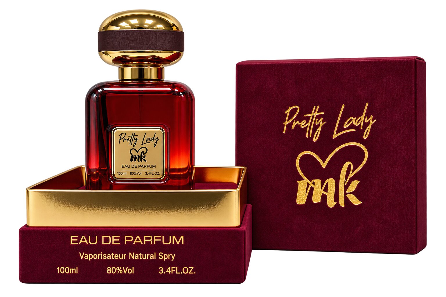 Pretty Lady Al Rehan red ombre bottle perfume UAE - view 2