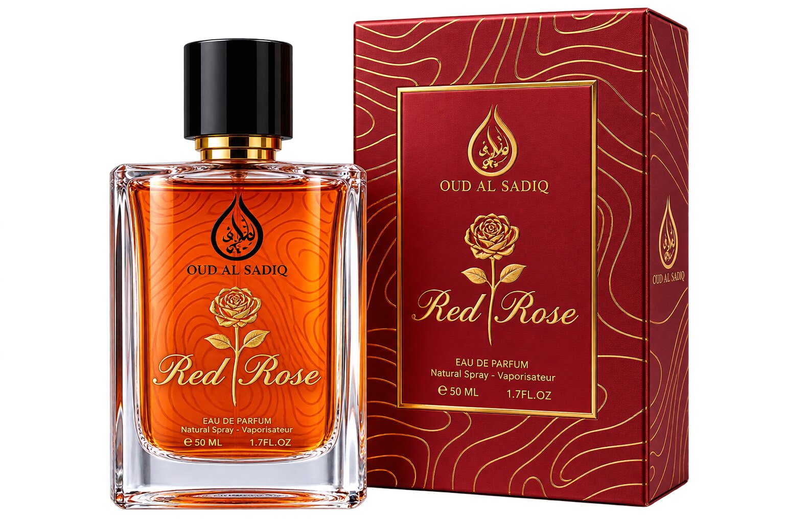 Red Rose perfume bottle, 50ml | Al Rehan Perfumes UAE - view 2