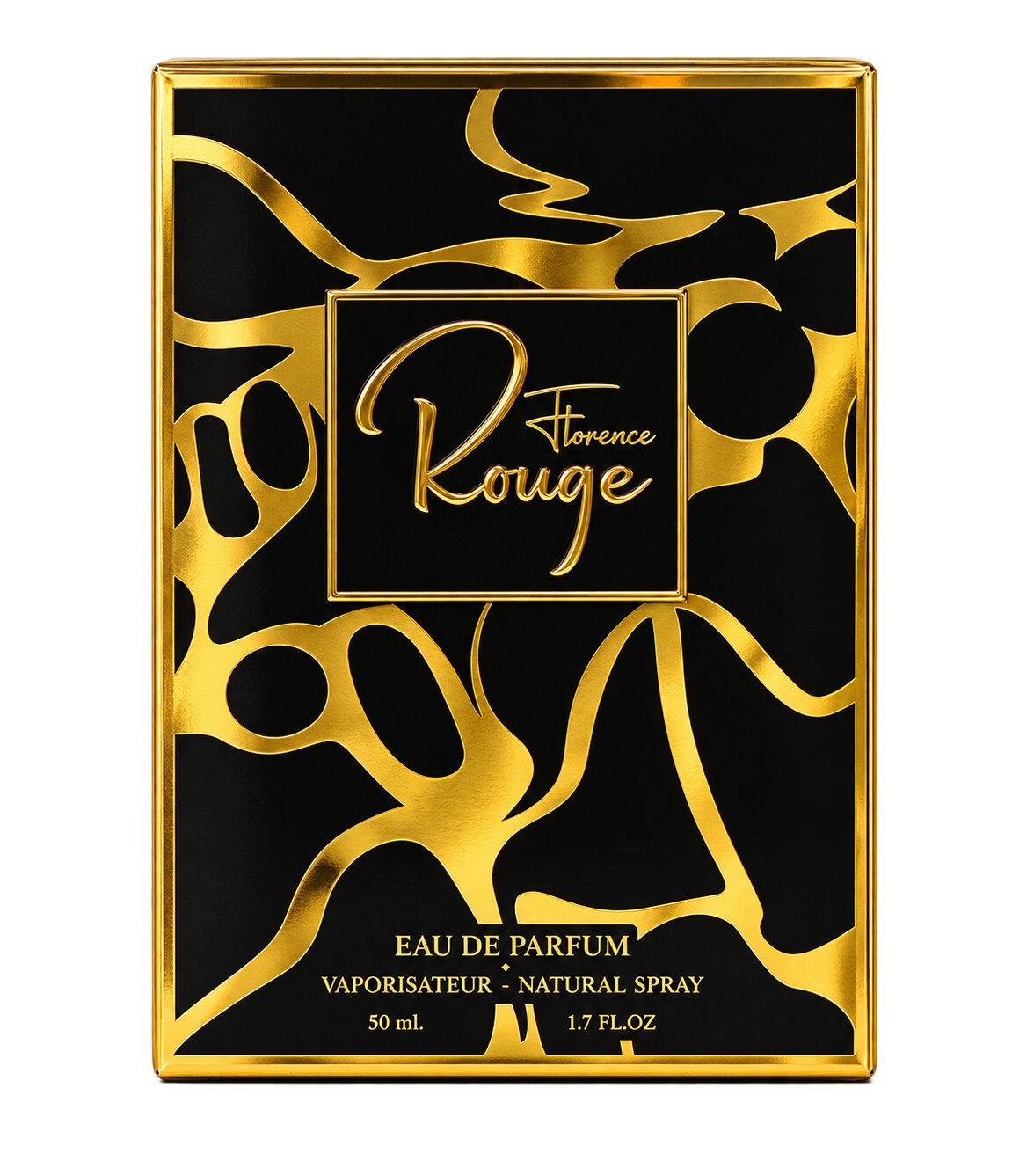 Florence Rouge 50ml Eau de Parfum black and red bottle with gold accents - view 3