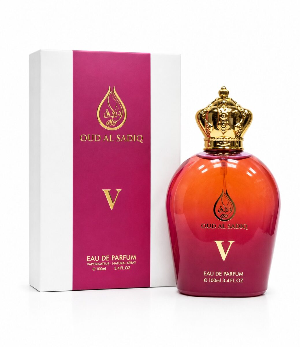 Oud Al Sadiq V 100ml fruity-oriental perfume for men in a red-orange bottle, Al Rehan UAE - view 3